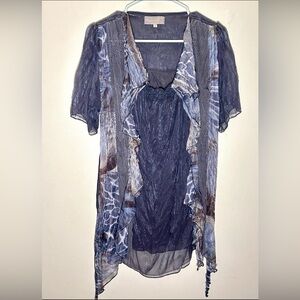 Pretty Angel Silk Blend Blouse Size Medium Whimsy Fairy Core Feminine Romantic